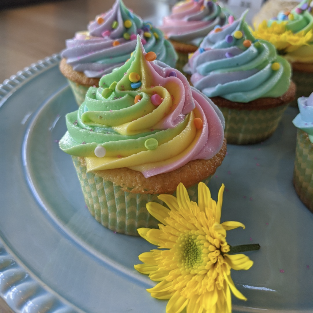 Rainbow cupcakes